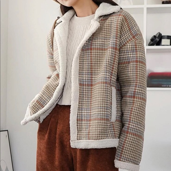 2 for $55 - Houndstooth Teddy Jacket - Picture 3 of 14